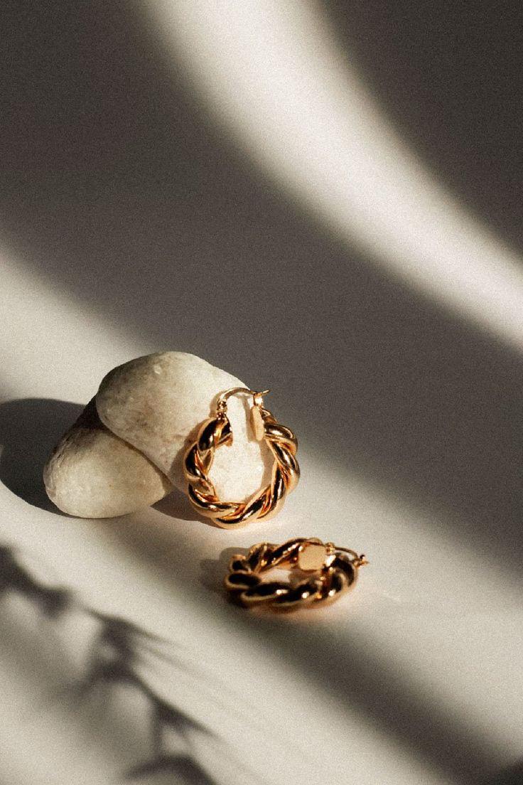 Aurora Twisted Gold Hoop Earring