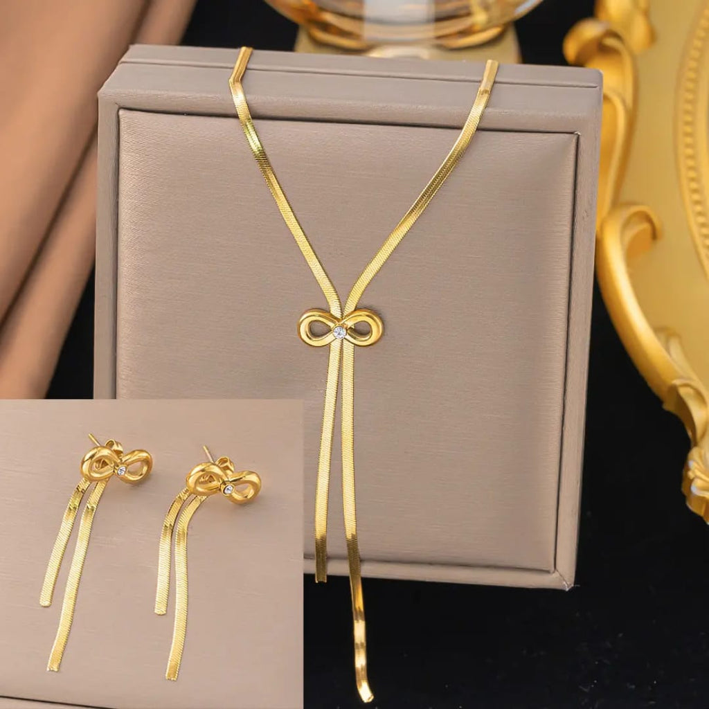 Gold-Tone |Bow Knot Necklace