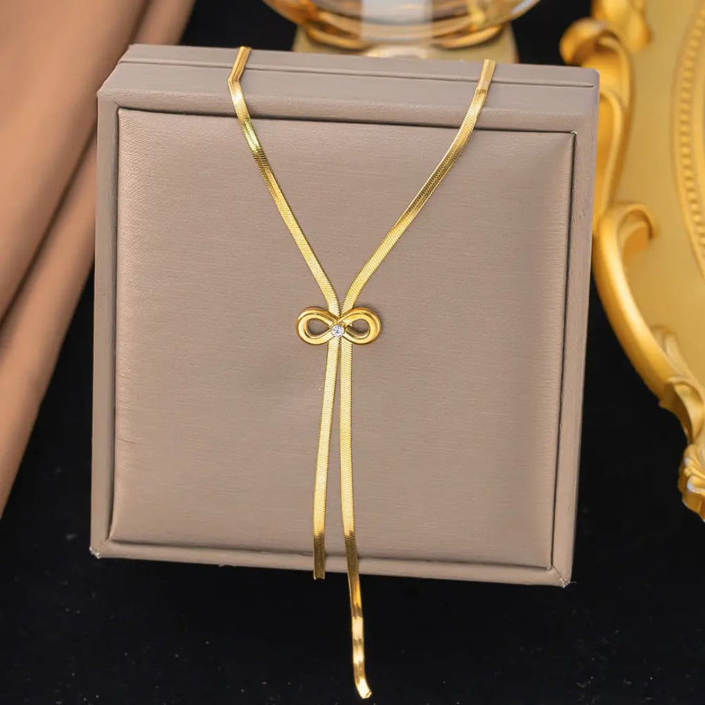 Gold-Tone |Bow Knot Necklace