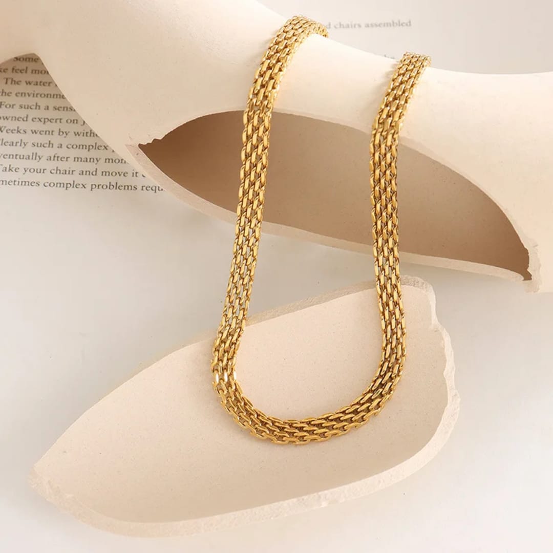 Classic Gold Mesh Chain Bracelet